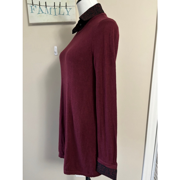 Women's RW& Co Burgundy Sweater Tunic Size M - Picture 2 of 5